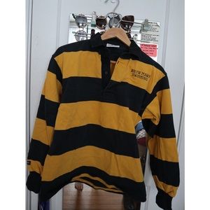 GOLD AND BLACK RUGBY TOP